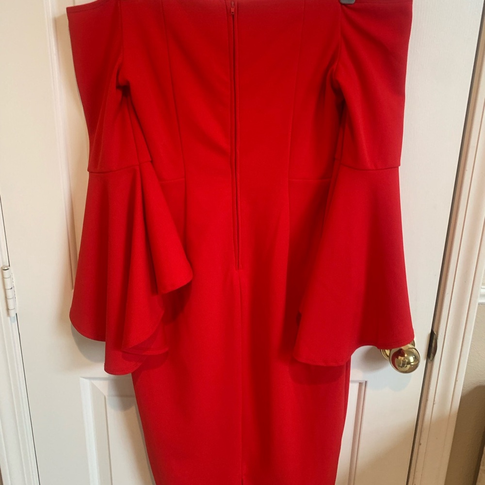 SOLD!! Bisou Bisou Michelle Bohnot size 10 dress. EUC, gorgeous red! - Picture 4 of 4